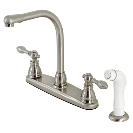 Kingston Brass KB718ACL Centerset Kitchen Faucet with Side Sprayer, Brushed Nickel KB718ACL